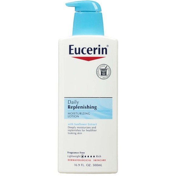 Eucerin Daily Replenishing Moisturizing Lotion Fragrance Free 16.9 oz (2 Pack) - Picture 2 of 3